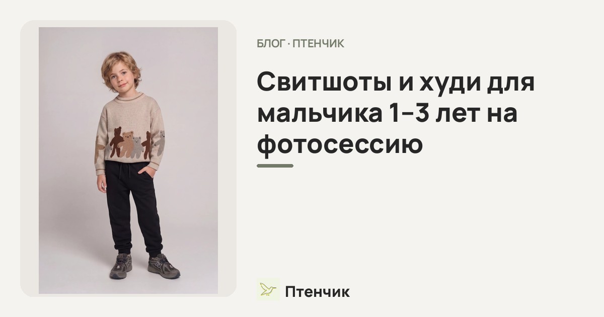 Свитшоты и худи для мальчика 1–3 лет на фотосессию: собираем капсульный гардероб
