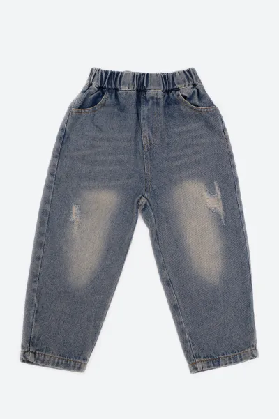 Джинсы с потертостями