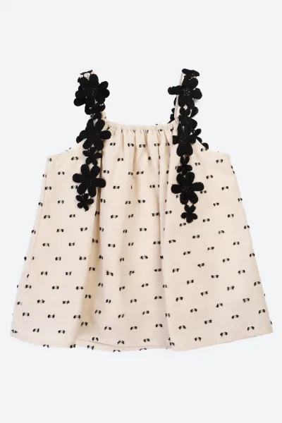 Топ черный цветок